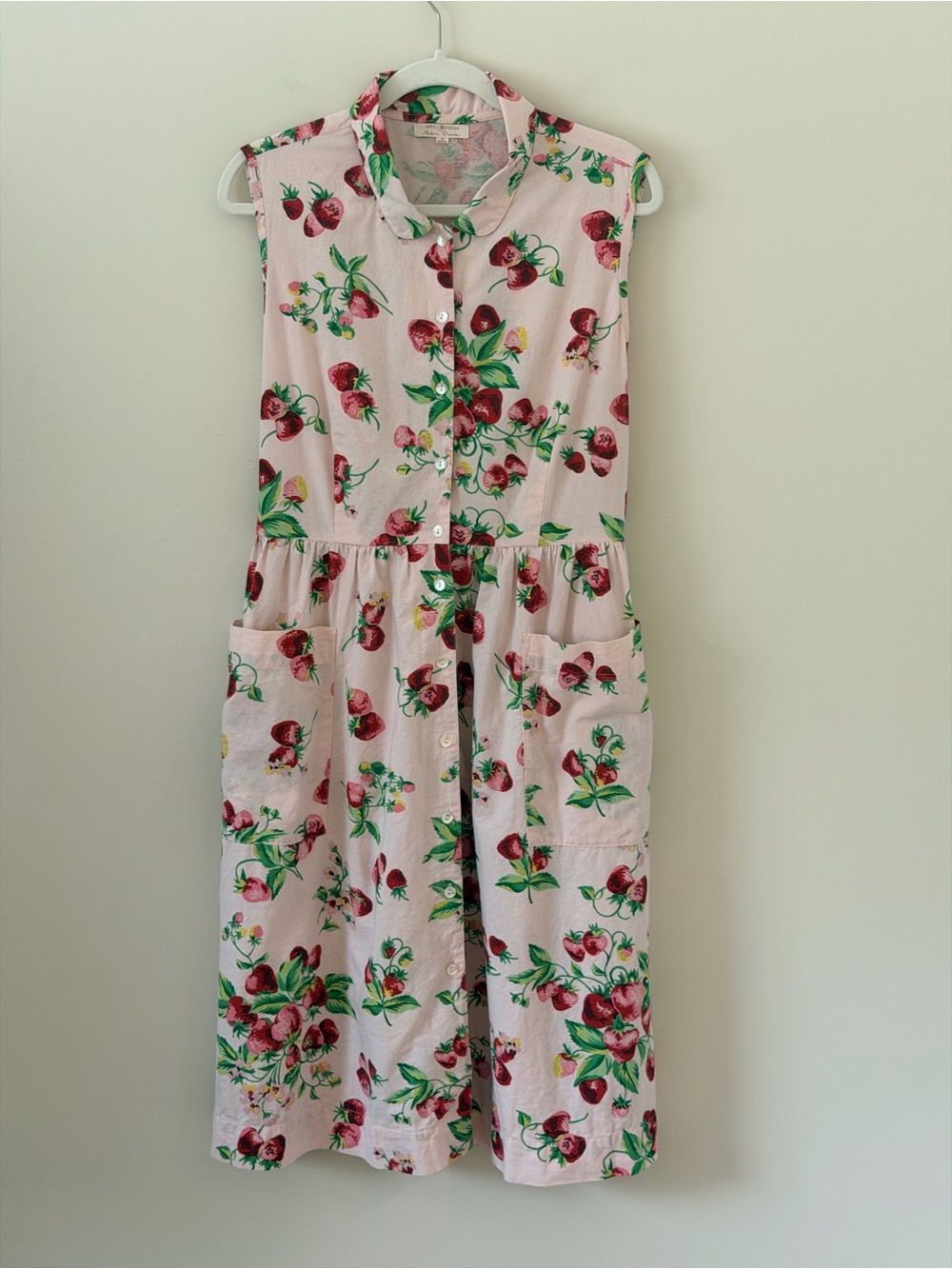April Cornell Strawberry Porch Dress Modern Prairie Cottagecore pockets Size XL - Picture 2 of 15